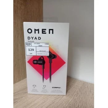 HP Omen - Dryad - Casti In-Ear cu Fir, jack 3.5mm,Microfon si Comenzi pe Fir - Black