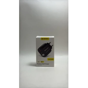 Techsuit - Wall Charger Premium EasyPowerX (CHPD038) - USB-A, QC 3.0, USB-C, 20W - Black