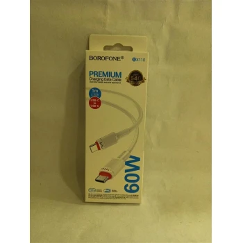 Borofone - Data Cable Beneficio Series (BX110) - Premium Line, Type-C to Type- C, High-quality, Fast Charging, 60W, 1m - White