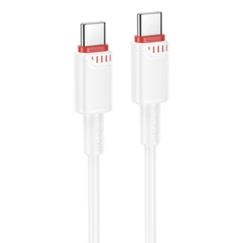 Borofone - Data Cable Beneficio Series (BX110) - Premium Line, Type-C to Type- C, High-quality, Fast Charging, 60W, 1m - White