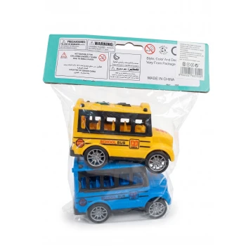 Set 2 autobuze cu frictiune Pull Back