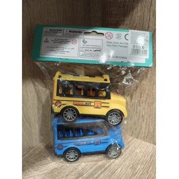 Set 2 autobuze cu frictiune Pull Back
