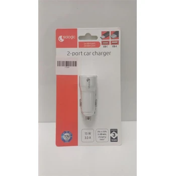 Accesorii GSM Sologic- Incarcator Auto 2 Porturi 1x USB-C, 1x USB-A