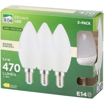LSC - Pachet 3 Becuri, 3.4W, 470 Lumeni