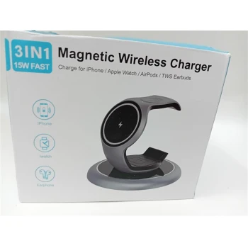 3 in 1 MAGNETIC 15W FAST WIRELESS CHARGER FOR IPHONE/APPLE WATCH/AIRPODS/TWS EARBUDS