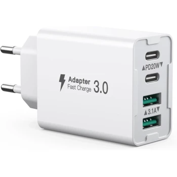 ADAPTOR FAST CHARGER 4 PORT -2USB& 2PD 40W